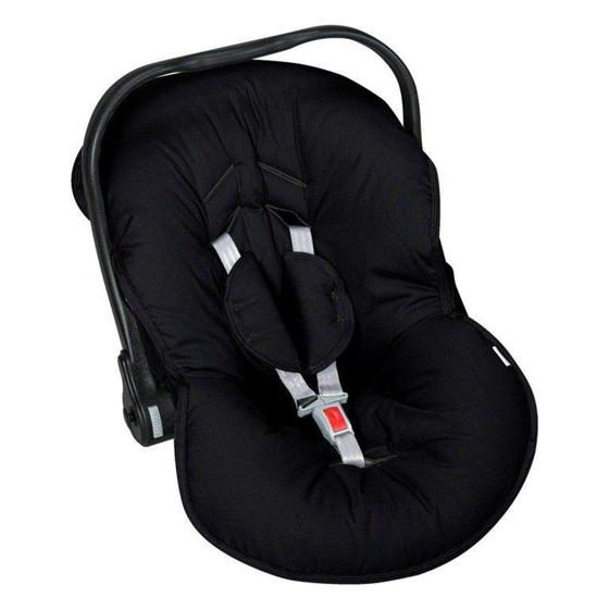 Imagem de Capa para Bebê Conforto com Protetor de Cinto - Preto - Batistela Baby - Envio Imediato