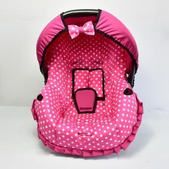 Imagem de Capa para bebe conforto - pink bola branca
