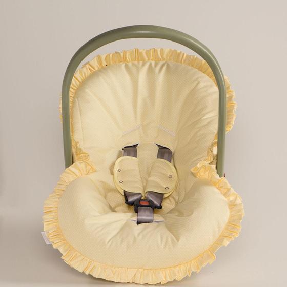 Imagem de Capa para Bebê Conforto Poá Amarelo + Protetor de Cinto 02 Peças - HAPPY BABY