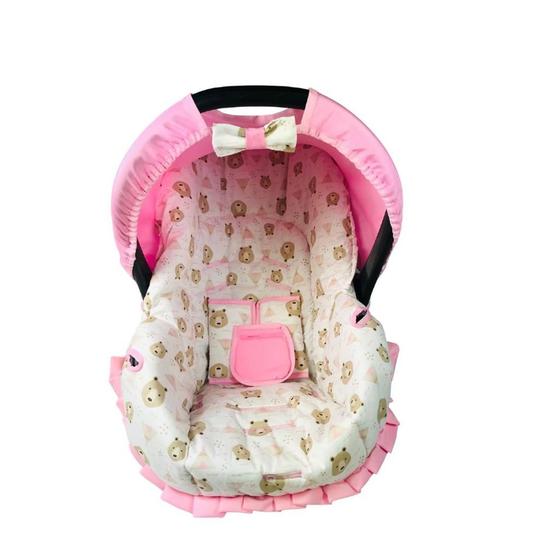 Imagem de Capa para bebe conforto - urso rosa
