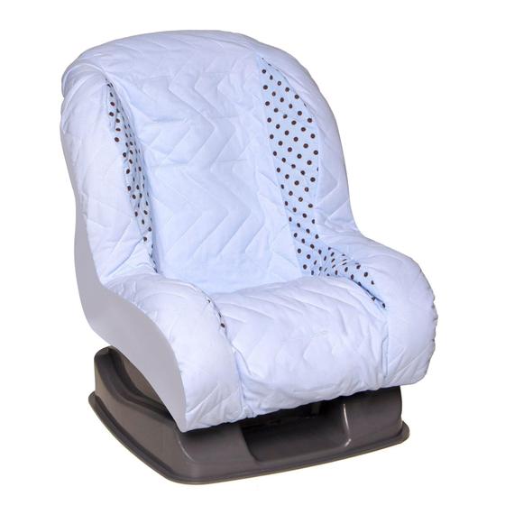 Imagem de Capa Para Cadeirinha de Carro de Bebê com Protetor de Cinto Azul. - Happy Baby