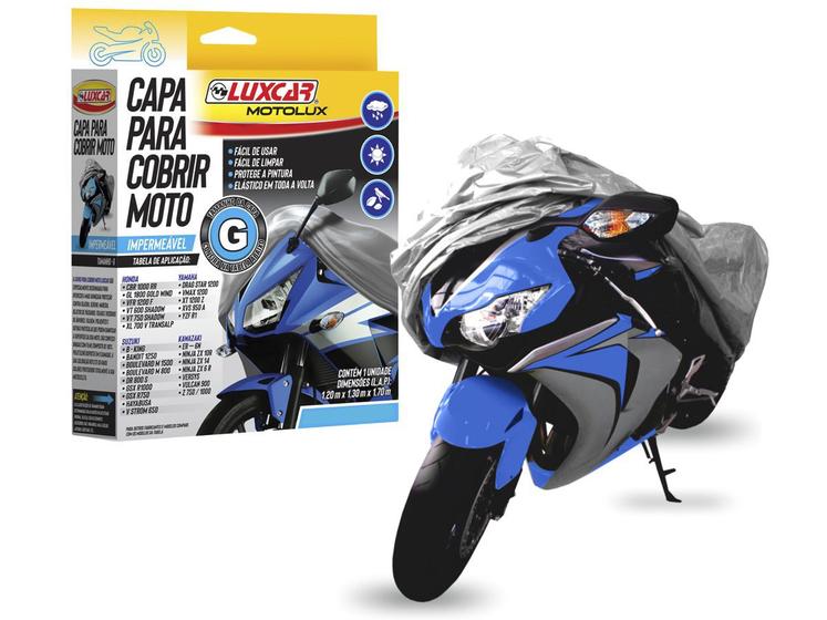 Imagem de Capa Para Cobrir Moto Impermeável Térmica Luxcar Prata G