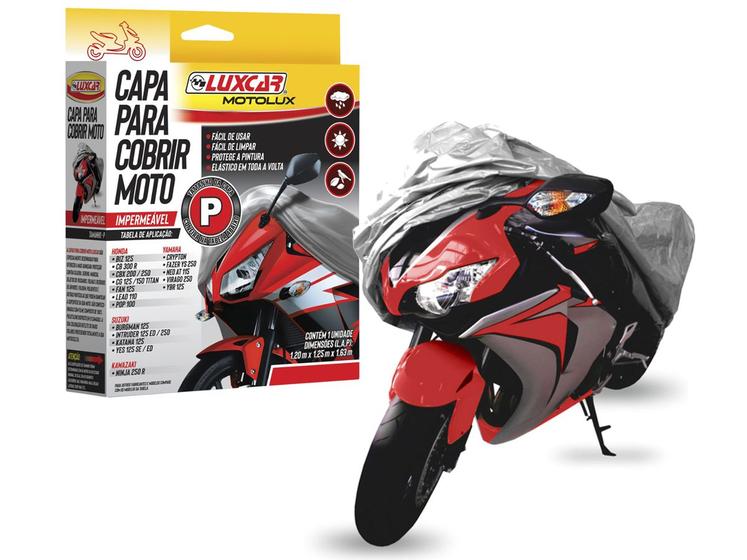 Imagem de Capa Para Cobrir Moto Impermeável Térmica Luxcar Prata P