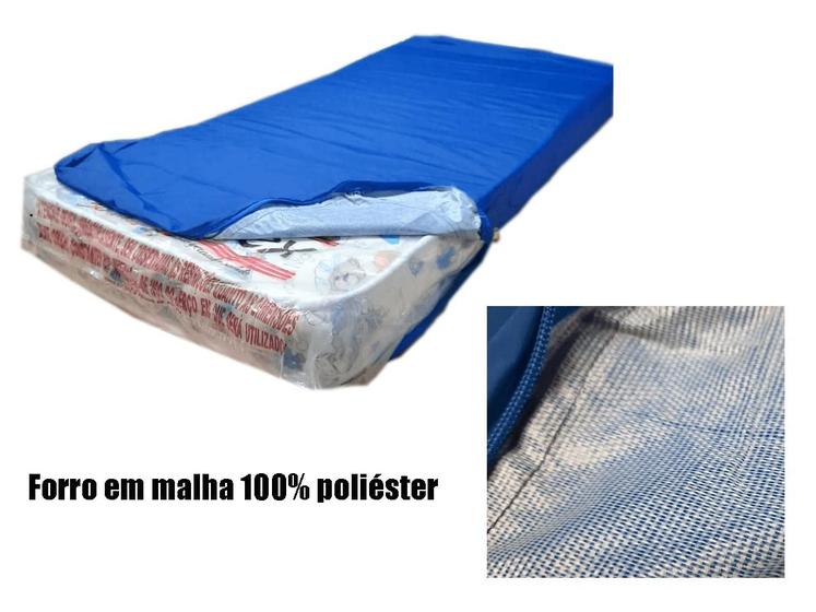 Imagem de Capa Para Colchão Berço Mini Cama Impermeável Com Zíper Azul