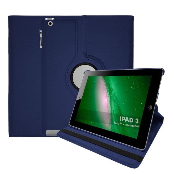 Imagem de Capa Para Ipad 3 3ª Geração 2012 Tablet 9.7 Polegadas Case Couro Giratória Reforçada High Premium