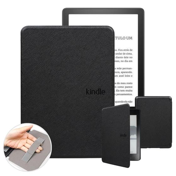 Imagem de Capa para Kindle 12 Gen 2024 RS23CV + couro com alça interna