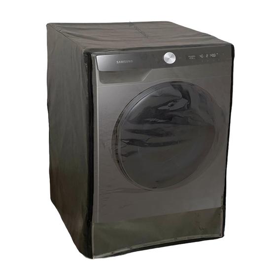 Imagem de Capa Para Lava E Seca Samsung 14kg WD14t QDrive Ziper Com Frente Transparente Preta