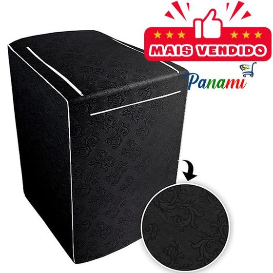 Imagem de Capa para Máquina de Lavar Com Zíper PRETO - Todas 8kg a 18kg - Electrolux Brastemp Consul - capa maquina lavar ziper - PANAMI