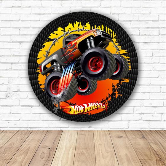 Imagem de Capa para Painel Redondo Hot Wheels Tecido Sublimado 1,50m x 1,50m 
