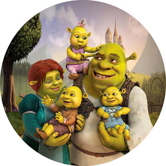 Imagem de Capa para Painel Redondo Shrek Tecido Sublimado Veste Fácil 1,50mx1,50m Festa Aniversário