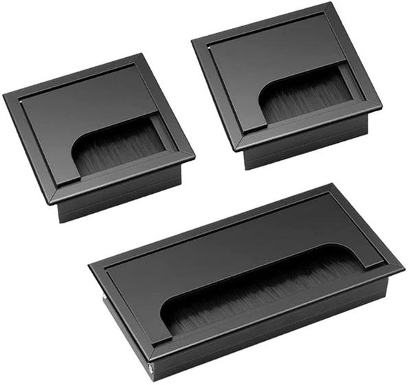 Imagem de Capa para Passagem de Cabos - 3 Peças Quadradas em Alumínio - 80x80mm e 160x80mm