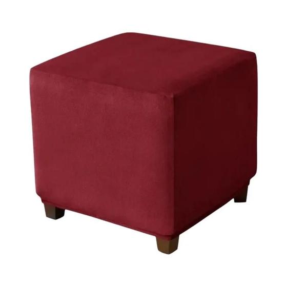 Imagem de Capa para Puff de Veludo Elástico - Encaixe Perfeito para Banquetas e Pés