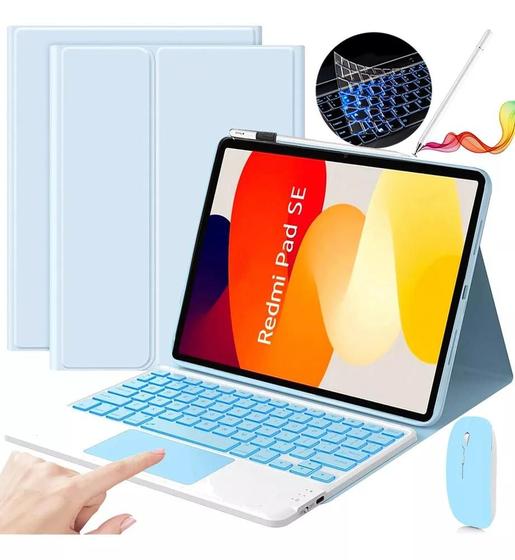 Imagem de Capa para Redmi Pad SE com Teclado Magnetico, Touchpad + Caneta 