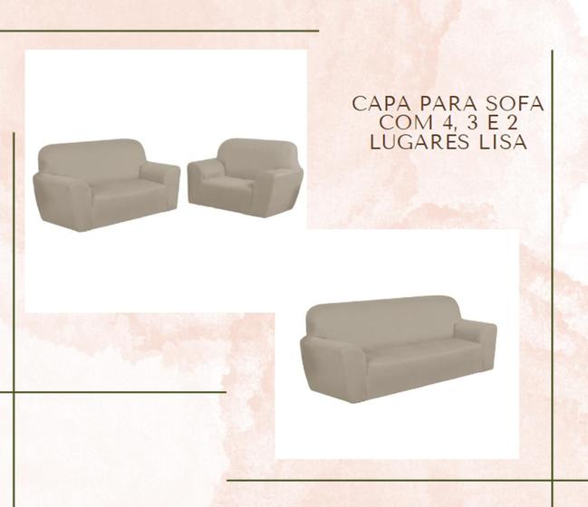Imagem de Capa para sofa com 4, 3 e 2 lugares lisa