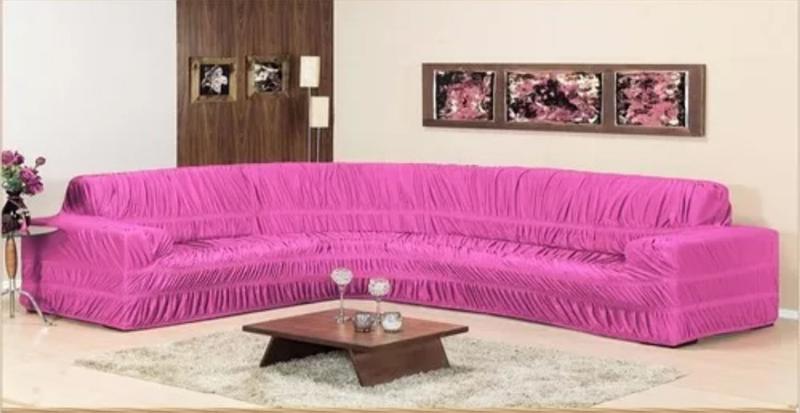 Imagem de Capa para sofa de canto elasticada em malha
