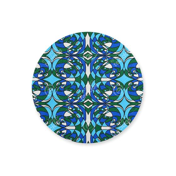Capa para Sousplat em Tecido Jacquard Estampado Abstrato Azul Menor preço em Capa para Sousplat em Tecido Jacquard Estampado Abstrato Azul