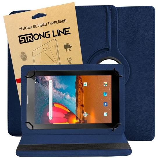 Capa Para Tablet Multilaser M7 M7s Plus M7 Plus M7s M7 Go Giratória Anti Impacto + Pelicula de Vidro - STRONG LINE Imagem de Capa Para Tablet Multilaser M7 M7s Plus M7 Plus M7s M7 Go Giratória Anti Impacto + Pelicula de Vidro