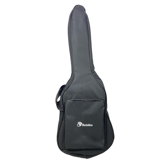Imagem de Capa Para Violão Folk Com Bolso E Alça Simples Preto 
