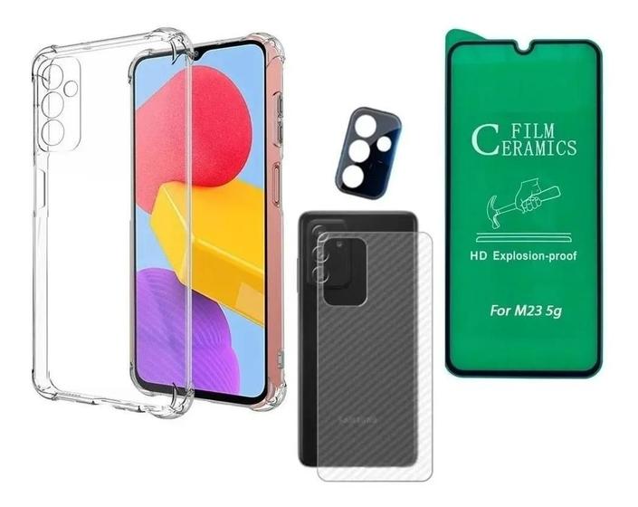 Imagem de Capa + Película Cerâmica + Câmera + Fibra Para Galaxy M23 5G