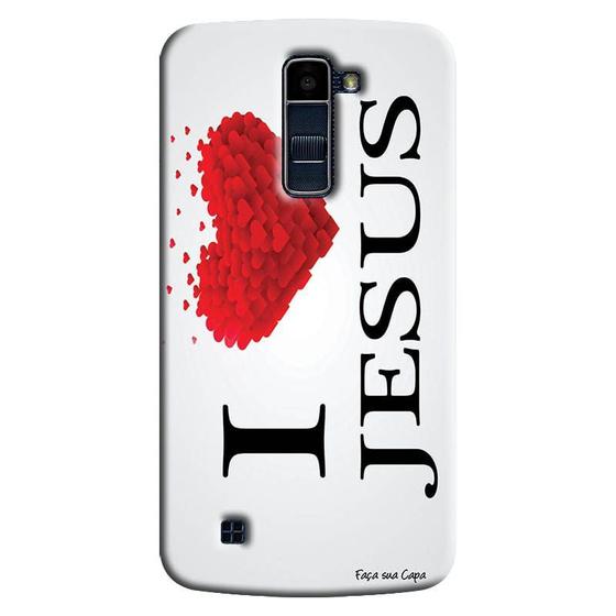 Imagem de Capa Personalizada para LG K10 TV K430DSF Religiosa Eu Amo Jesus - RE06