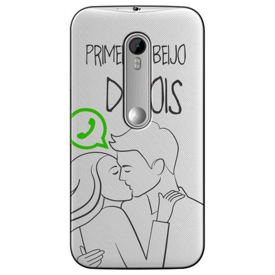 Imagem de Capa Personalizada para Motorola Moto G3 - Primeiro Beijo depois Zap - ME11