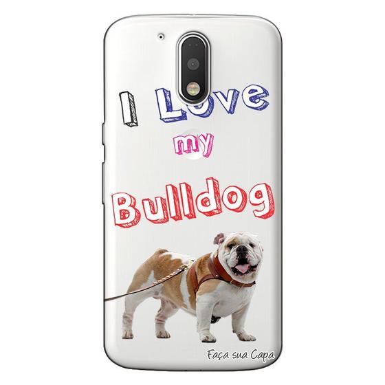 Imagem de Capa Personalizada para Motorola Moto G4 Play Eu Amo Meu Bulldog - TP74