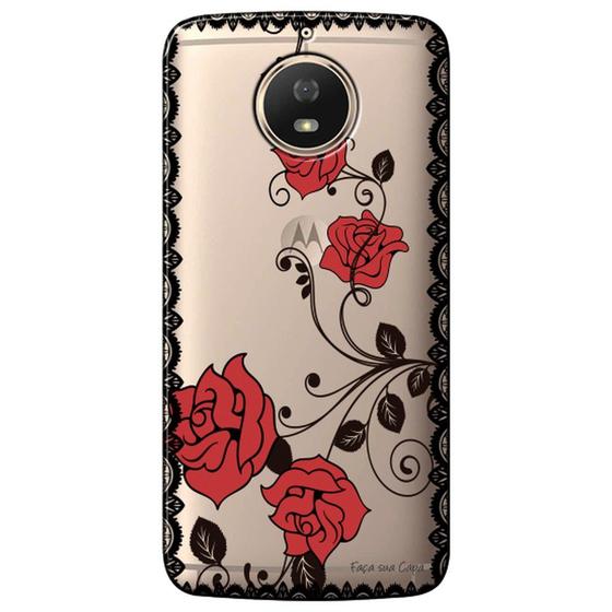 Imagem de Capa Personalizada para Motorola Moto G5S Plus - Renda com Rosas - TP291