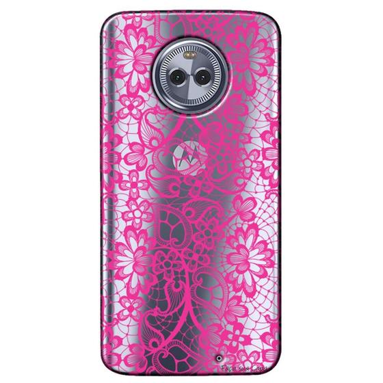 Imagem de Capa Personalizada para Motorola Moto G6 Plus - Renda Pink - TP282