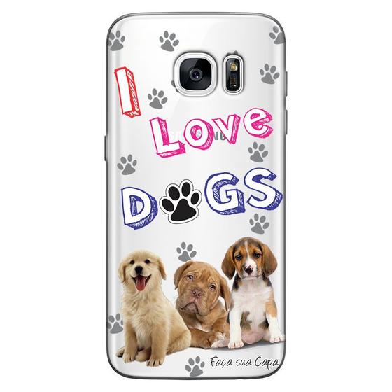 Imagem de Capa Personalizada para Samsung Galaxy S7 Edge G935 Eu Amo Meus Cachorros - TP69