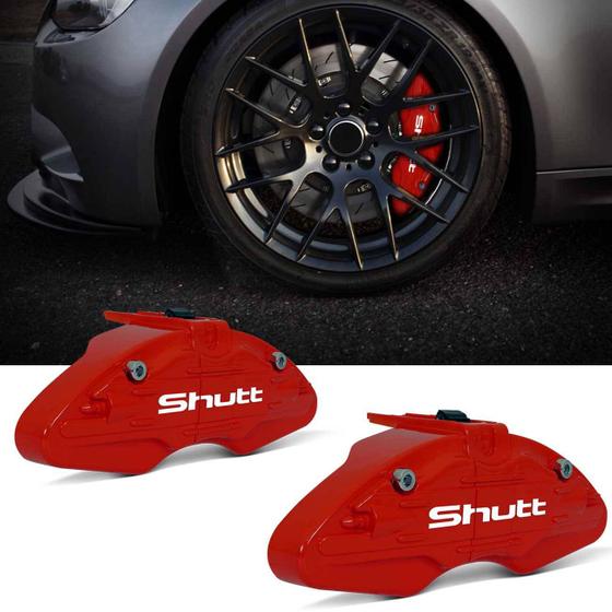 Imagem de Capa Pinça de Freio Tuning Shutt Universal Vermelha ABS 2 Peças Aro 14 ou Superior Similar Brembo