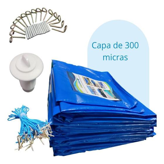 Imagem de Capa Piscina 10x4,5 Térmica+limpeza+proteção Uv+kit