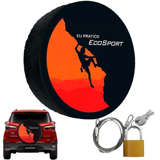 Capa Pneu Roda Estepe Ford Ecosport Universal com Cadeado Anti Furto ...