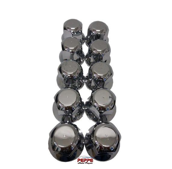 Capa Porca Roda Cromada Caminhão 33mm (kit 10 unidades) Ref:038775 Menor preço em Capa Porca Roda Cromada Caminhão 33mm (kit 10 unidades) Ref:038775