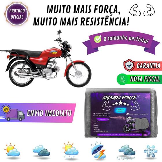 Imagem de Capa Pra Moto DAFRA SUPER 50 Sem Forro 100% Impermeável Armada Force Protege Sol Chuva Poeira Sem Forro Proteção Anti-UV