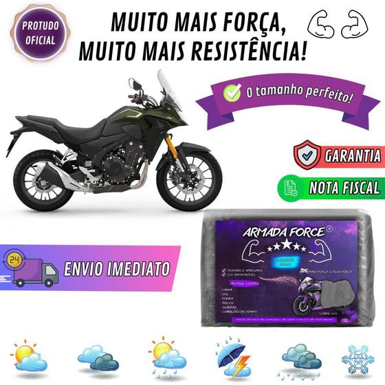 Imagem de Capa Pra Moto HONDA CB-500X Sem Forro 100% Impermeável Armada Force Protege Sol Chuva Poeira Sem Forro Proteção Anti-UV