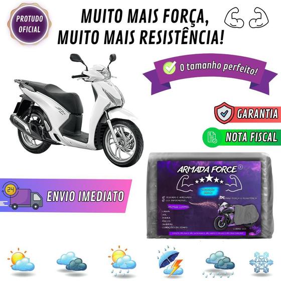 Imagem de Capa Pra Moto Honda SH150i Sem Forro 100% Impermeável Armada Force Protege Sol Chuva Poeira Sem Forro Proteção Anti-UV