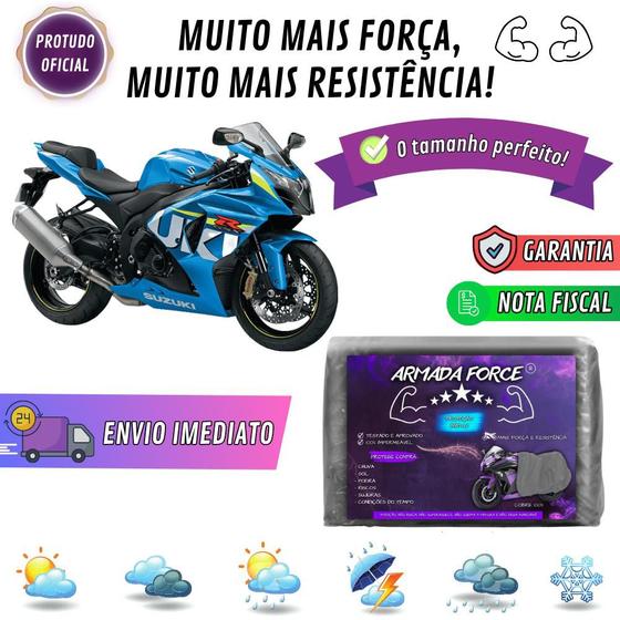 Imagem de Capa Pra Moto SUZUKI GSX-R1000 Sem Forro 100% Impermeável Armada Force Protege Sol Chuva Poeira Sem Forro Proteção Anti-UV