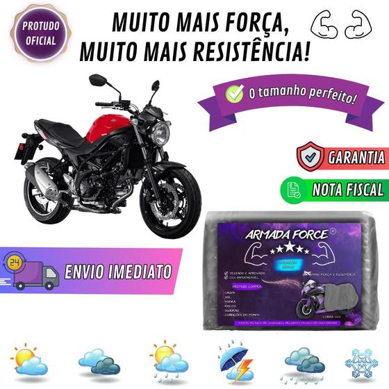 Imagem de Capa Pra Moto SUZUKI SV 650 Sem Forro 100% Impermeável Armada Force Protege Sol Chuva Poeira Sem Forro Proteção Anti-UV