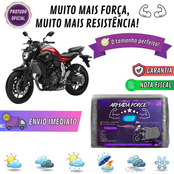 Imagem de Capa Pra Moto YAMAHA MT-07 Sem Forro 100% Impermeável Armada Force Protege Sol Chuva Poeira Sem Forro Proteção Anti-UV