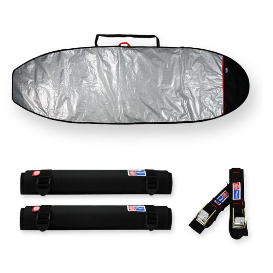 Imagem de Capa prancha stand up paddle refletiva e acolchoada 10'0 a 10'5 + espuma 65cm + fita rack