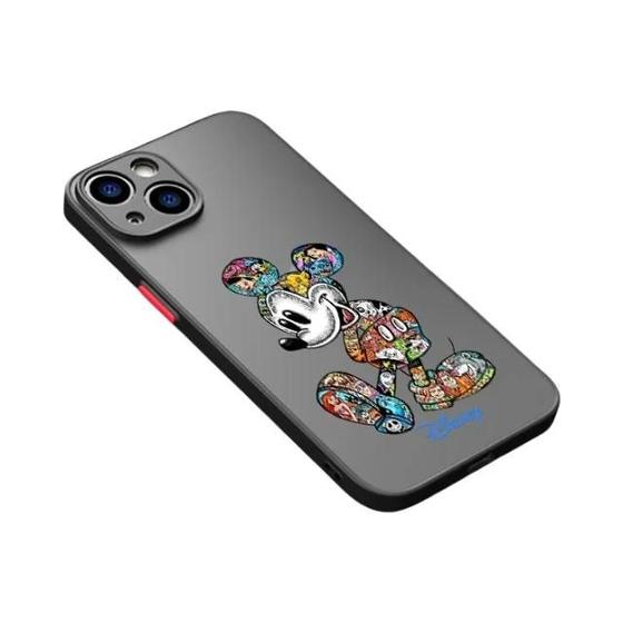 Imagem de Capa Preta Fosca Disney Mickey Minnie Para iPhone 15 14 13 12 pro 11 XR X XS Max 8 7 SE 2022