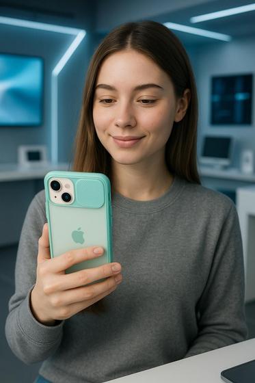Imagem de Capa Proteção Slide Compatível com iPhone 11 Verde Tiffany