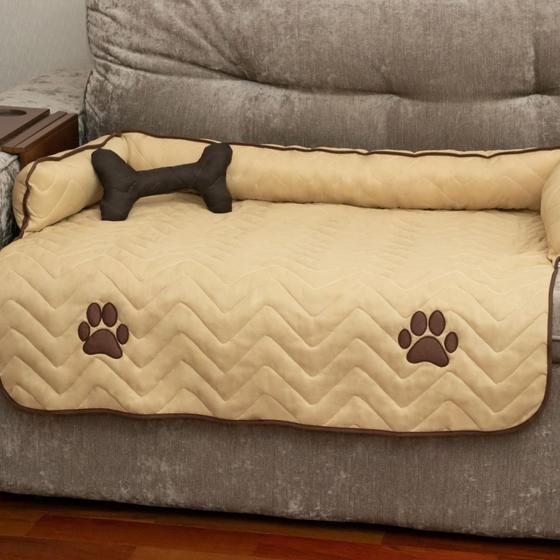 Capa Protetor Cama Sofá Pet Cachorro e Gato Mascote Grande - Avelã ...