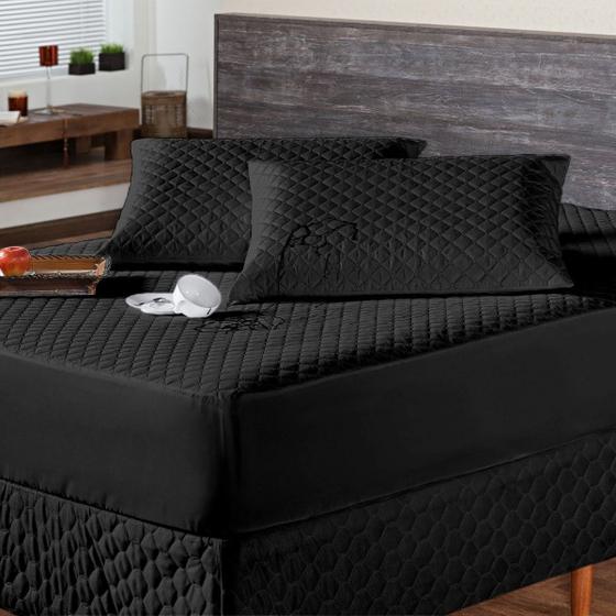 Imagem de Capa Protetor de Colchão Solteiro Matelado Ultrassonic Impermeável  - Preto