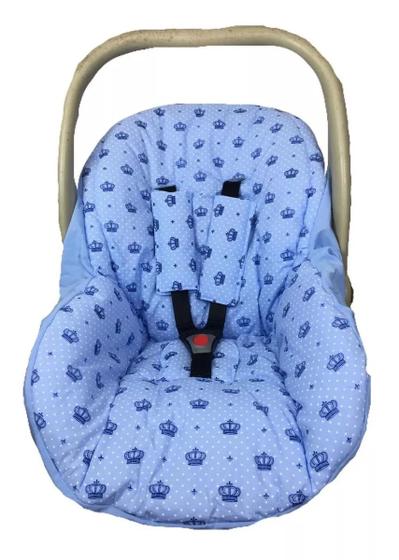 Imagem de Capa Protetor Para Bebê Conforto Universal Menino Coroa Azul