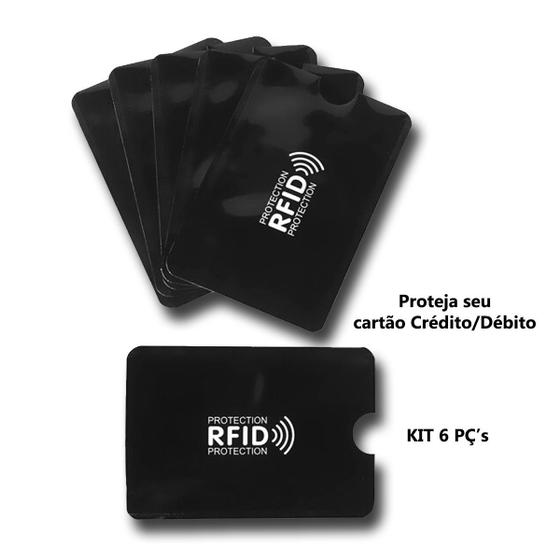 Capa Protetor Porta Cartão Rfid Anti Roubo Preta - kit 10 peças Menor preço em Capa Protetor Porta Cartão Rfid Anti Roubo Preta - kit 10 peças