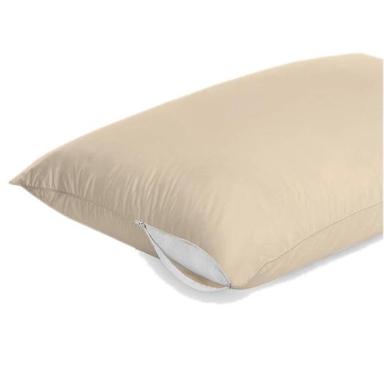 Imagem de Capa Protetor Travesseiro Com Zíper Anti Ácaro Pratico Bege