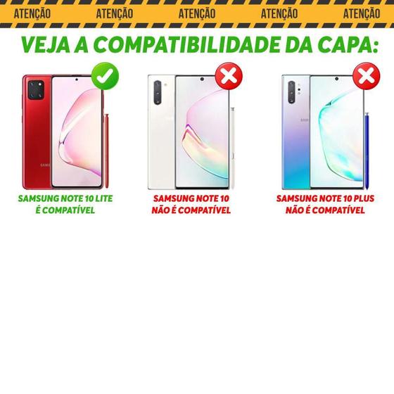 Imagem de Capa protetora anti-impacto p/ Galaxy Note 10 Lite - preto