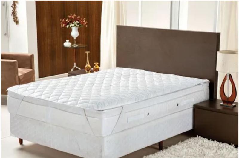 Imagem de Capa protetora colchão cama box casal king size impermeável 1,93 x 2,03 x 0,40 não faz barulho resort pousada 