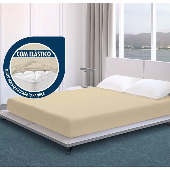 Imagem de Capa Protetora de Cama Colchão Casal Com Elástico Anti-ácaro Resistente 138x188x18cm Cores Variadas - Envio Imediato